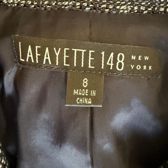 Lafayette 148 New York Tweed Jacket Blazer Women 8 Linen Careerwear Professional - Picture 3 of 10
